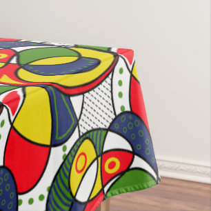Toalha De Mesa Bola Verde Azul Amarela