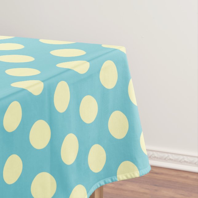 Toalha De Mesa Bolinhas amarela em azul alterável) Fundo (Posição Original)