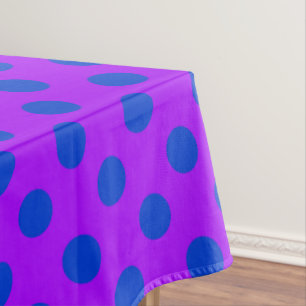 Toalha De Mesa Bolinhas azuis em roxo