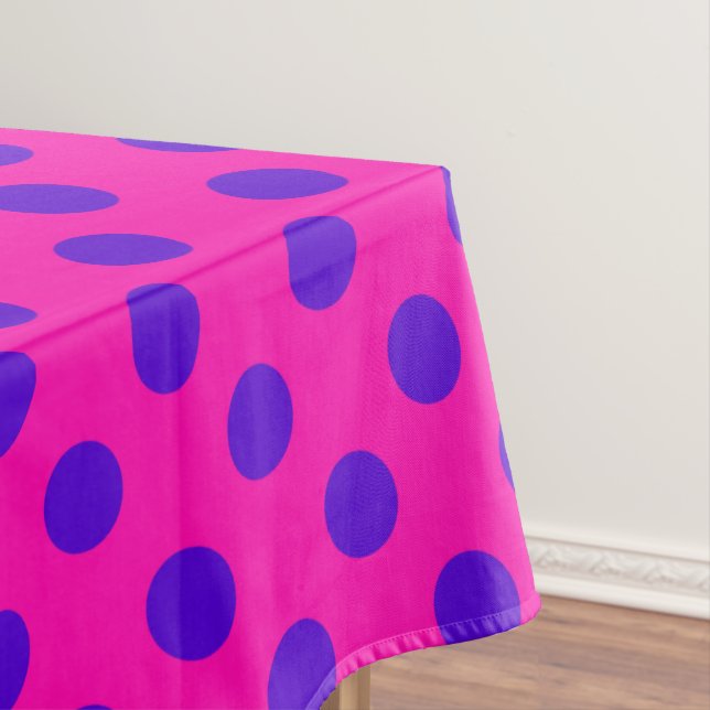 Toalha De Mesa Bolinhas azuis na fúcsia (Posição Original)