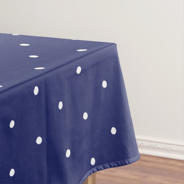 Toalha De Mesa Bolinhas brancas, azuis e marinho, elegantes (Posição Original)
