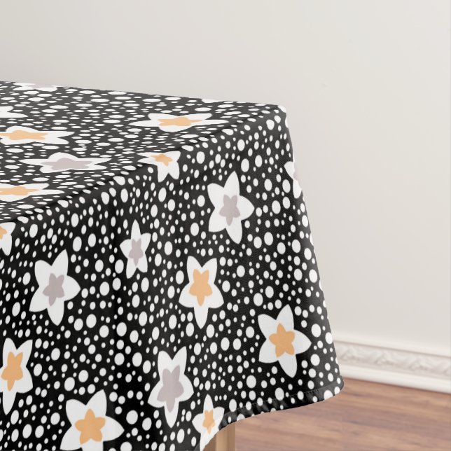 Toalha De Mesa Bolinhas brancas e pretas retrorreflectoras com es (Posição Original)