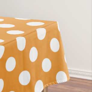 Toalha De Mesa Bolinhas brancas em âmbar