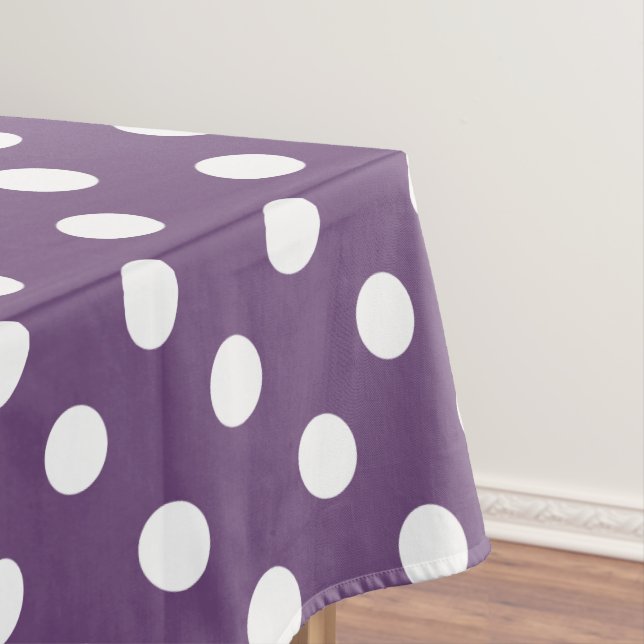 Toalha De Mesa Bolinhas brancas na ameixa perfeita (Posição Original)