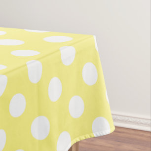 Toalha De Mesa Bolinhas brancas no limão - amarelo