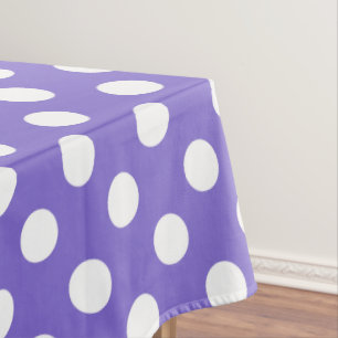 Toalha De Mesa Bolinhas brancas no periwinkle