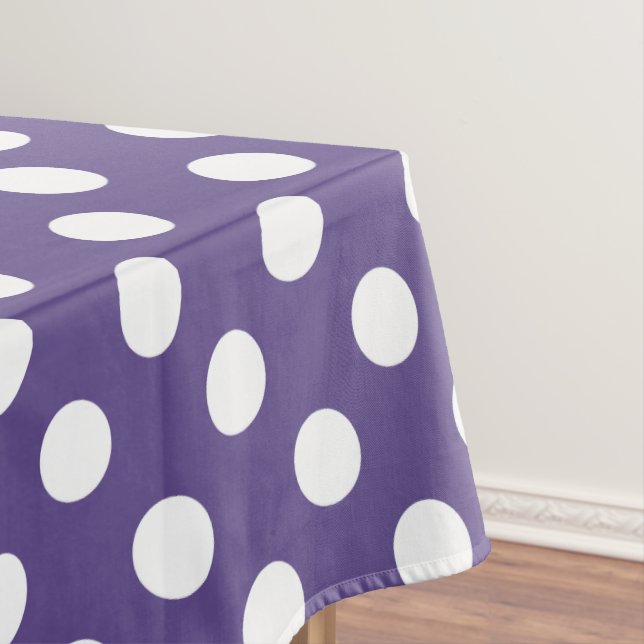 Toalha De Mesa Bolinhas brancas no ultravioleta (Posição Original)