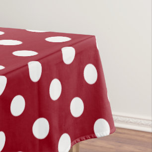 Toalha De Mesa Bolinhas brancas nos dias escolares vermelhos