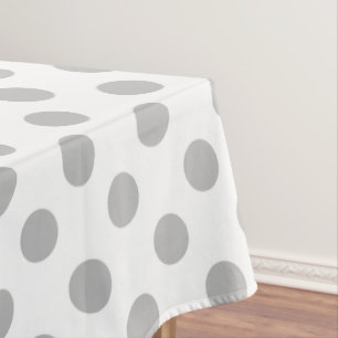 Toalha De Mesa Bolinhas cinzentas no branco