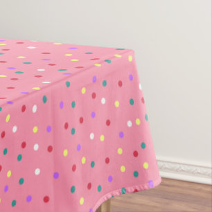 Toalha De Mesa Bolinhas Coloridas a Rosa