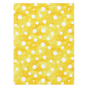 Toalha De Mesa Bolinhas de Aquarela - Amarelo Terrestre e Branco