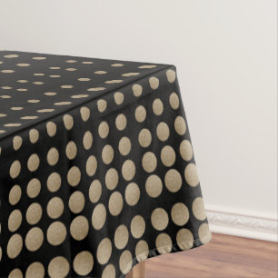 Toalha De Mesa bolinhas geométricas minimalistas de ouro preto