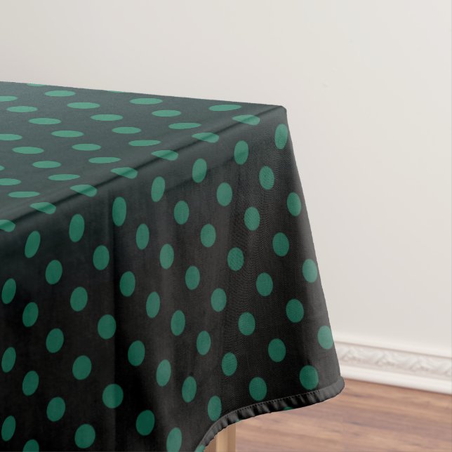 Toalha De Mesa Bolinhas gradiente verde cor preta impressão escur (Posição Original)