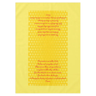 Toalha De Mesa Bolinhas gradientes amarelo + sua oração / graça