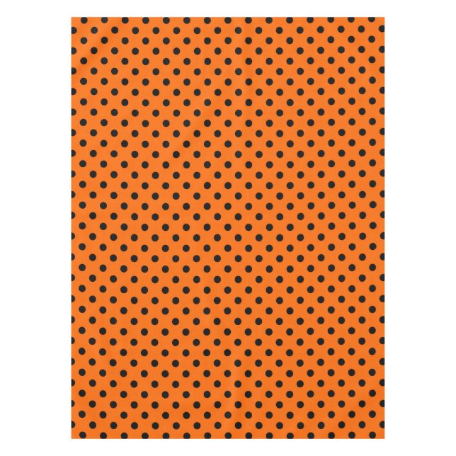 Toalha De Mesa Bolinhas laranja e preta (Frente)