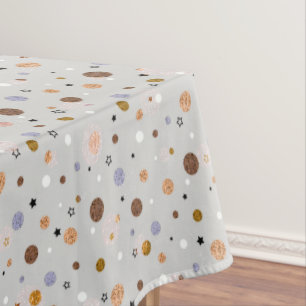 Toalha De Mesa Bolinhas multicoloridas em cinzas. 