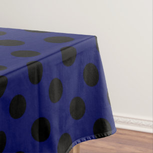Toalha De Mesa Bolinhas pretas em azuis marinhos
