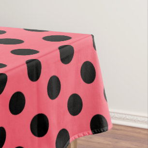 Toalha De Mesa bolinhas pretas em corais