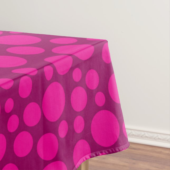 Toalha De Mesa Bolinhas rosa (Posição Original)