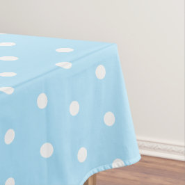 Toalha De Mesa Bolinhas simples azul claro e branco