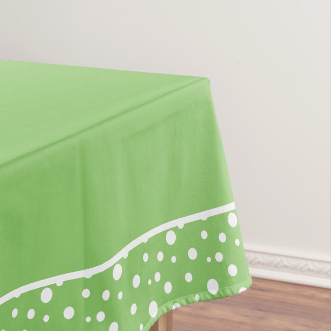 Toalha De Mesa Bolinhas verdes e brancas (Posição Original)