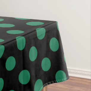 Toalha De Mesa bolinhas verdes e pretas