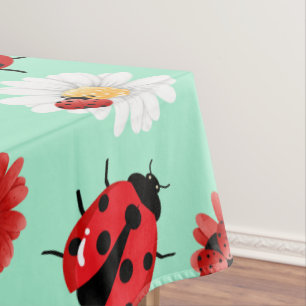 Toalha De Mesa Bolinhas vermelha-branca, floração de damybug, ver