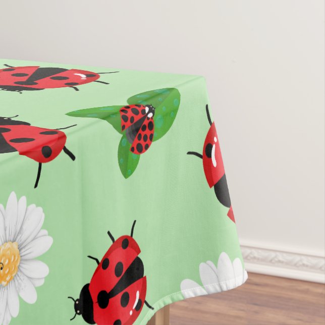 Toalha De Mesa Bolinhas vermelha-branca Ladybug Daisy verão (Posição Original)