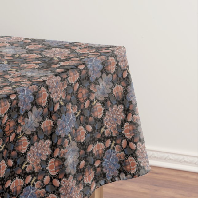 Toalha De Mesa Bolotas e Oak deixam azul castanho preto no fim do (Posição Original)