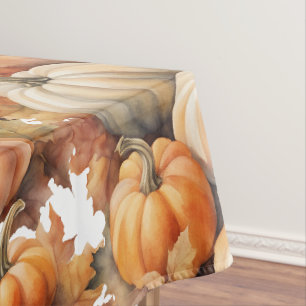 Toalha De Mesa Bombas de Outono de Aquarela com Folhas