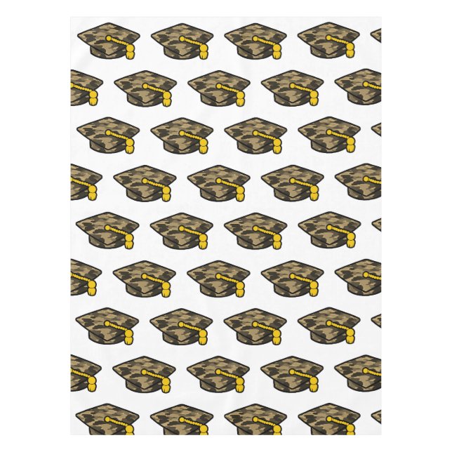 Toalha De Mesa Boné de formatura Khaki Camo (Frente)