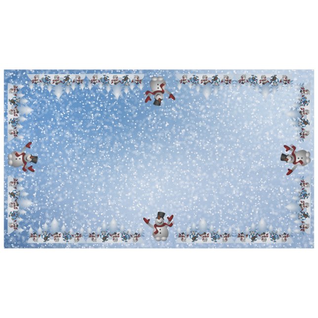 Toalha De Mesa Boneco de neve e amigos do Natal (Frente (Horizontal))