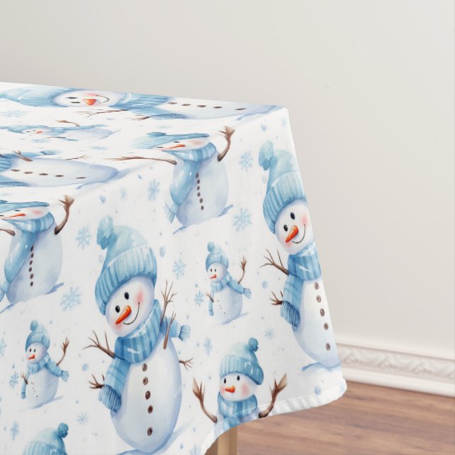 Toalha De Mesa Bonecos de Neve Felizes (Posição Original)