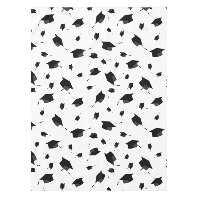 Toalha De Mesa Bonés de formatura legal preto e branco (Frente)