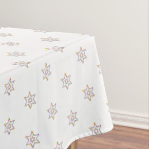 Toalha De Mesa Bonito 6 - Estrelas de ponta em branco 