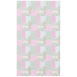 Toalha De Mesa Bonito Cachorro Cor-de-Rosa Rosas Faux Patchwork T