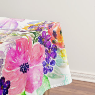 Toalha De Mesa Bonito design de pintura manual floral a aquarela