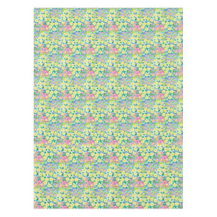 Toalha De Mesa Bonito Rosa, Azul, Primroses Amarelo Tableclose