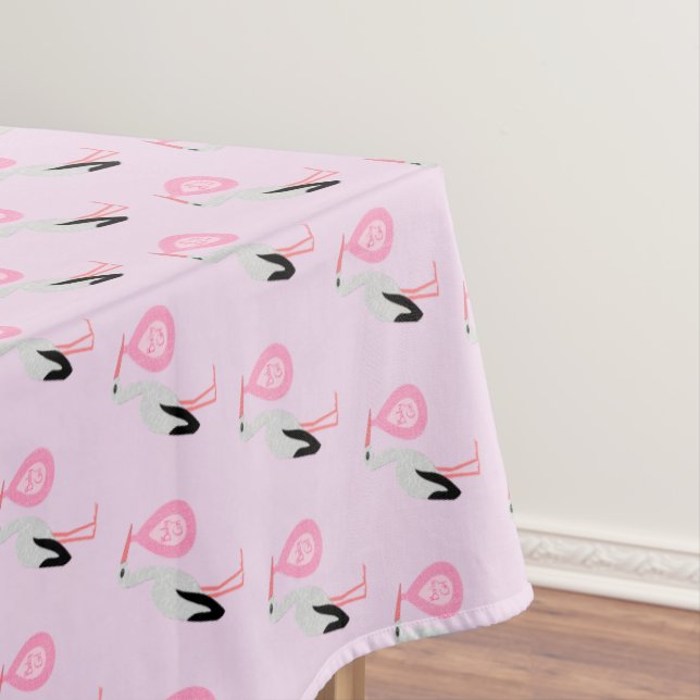 Toalha De Mesa Bonito Tempestade de Bebê Rosa (Posição Original)