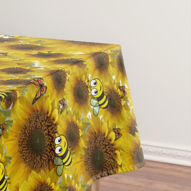 Toalha De Mesa Borboleta Sunflower Bumblebee Tablecloth (Posição Original)