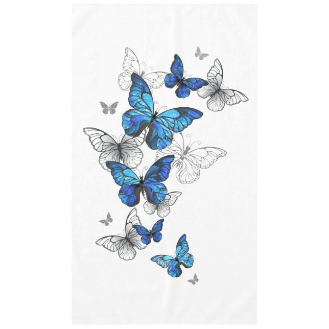 Toalha De Mesa Borboletas Azuis Morpho (Frente)