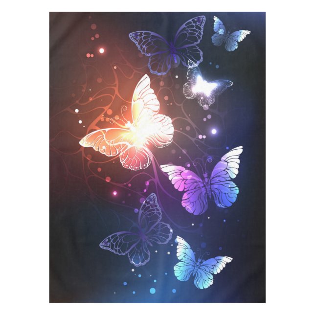 Toalha De Mesa Borboletas noturnas brilhantes (Frente)