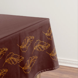 Toalha De Mesa Borgonha Elegante e Dourada Mesa Folha