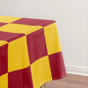 Toalha De Mesa Borgonha verificada e Dourada