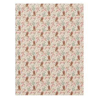 Toalha De Mesa Bota de Cowboy Retro Boho Western Cacto & Floral