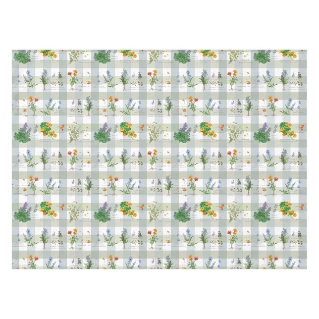 Toalha De Mesa Botanical Herbal checkered (Frente (Horizontal))