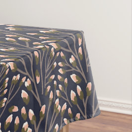 Toalha De Mesa Botões Rosa Delicados em Ramos Marrons