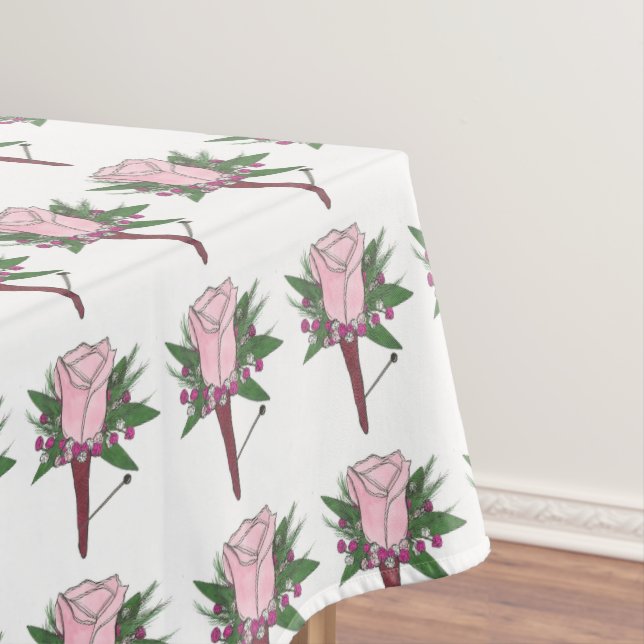 Toalha De Mesa Boutonniere Rosa Weding Baile de formatura Flower  (Posição Original)