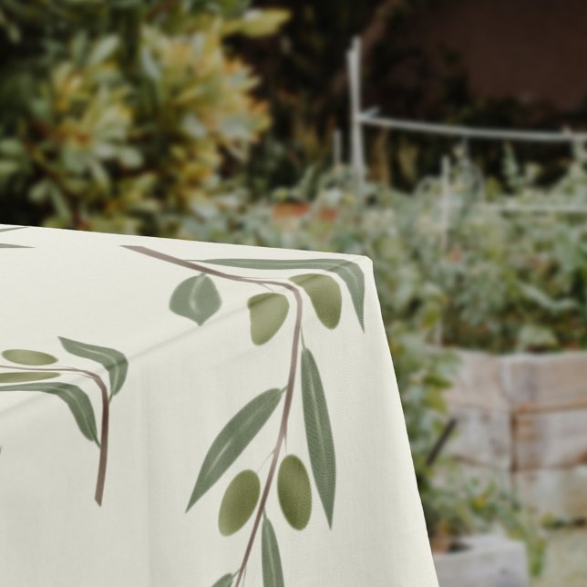 Toalha De Mesa Branch de Oliveiras de Aquarela (Watercolor Olive Branch Tablecloth)