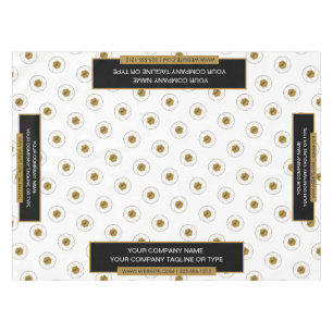 Toalha De Mesa Branco Dourado do logotipo da apresentação comerci